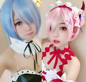 Парик для косплея REM с градиентом, парик для косплея с ОЗУ, с Re:Zero, для начинающих жизнь в другом мире, костюмы с эффектом омбре