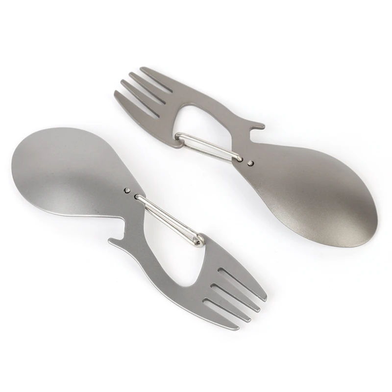 Multifunctional Titanium Alloy/Stainless Steel Outdoor Camping Tableware Spoon Alloy Practical Portable Travel Essent