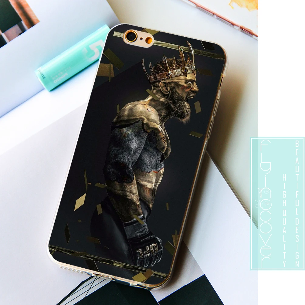 Капа Конор Макгрегор Золотой Король телефонные чехлы для iphone 10x7 8 6 S Plus 5s 5 SE 5C 4S 4 iPod