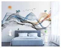 beibehang new chinese style hand painted fashion 3d wallpaper abstract lines ink landscape elk background wall papers home decor