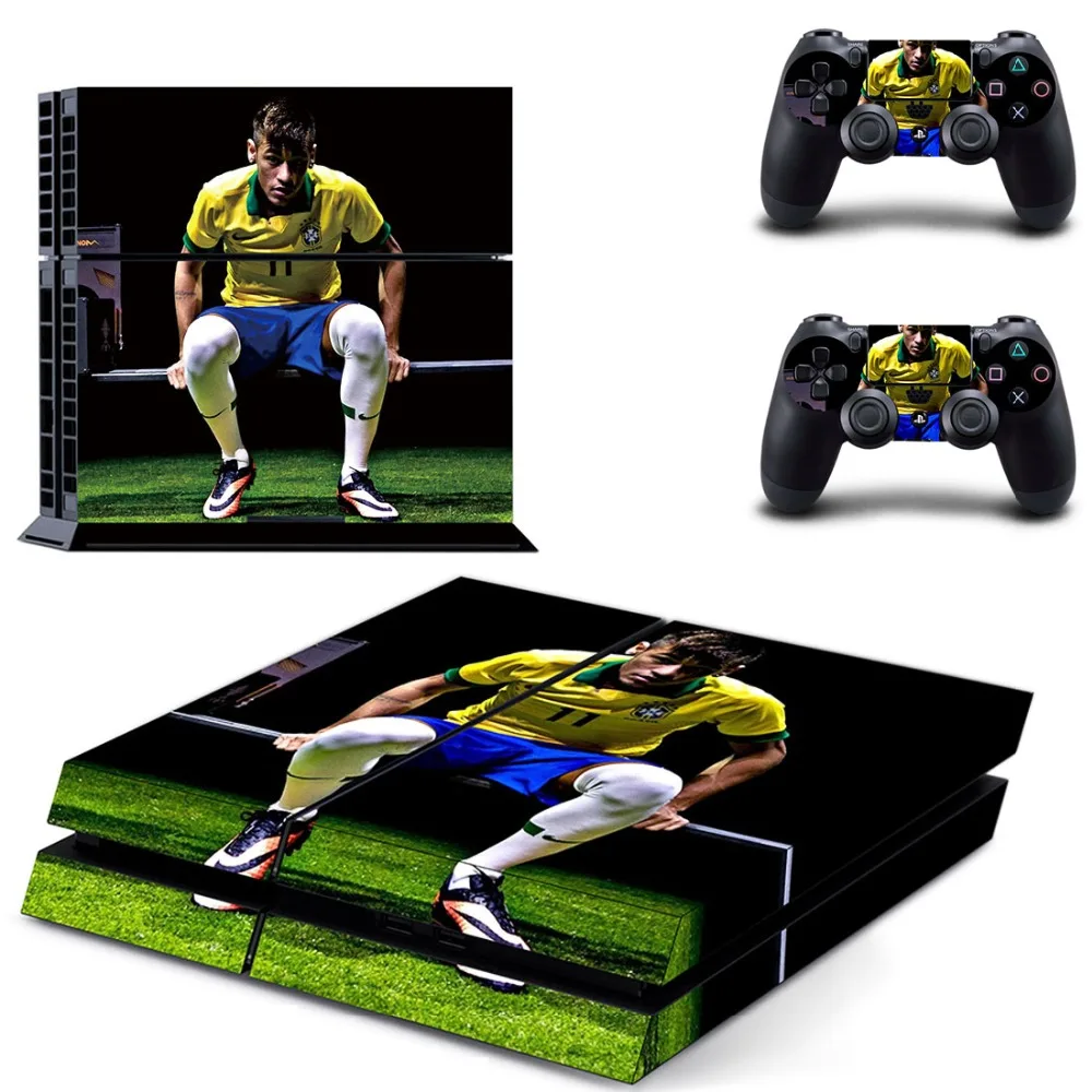 Виниловая наклейка Neymar da Silva Santos для консоли Sony Playstation 4 и 2 контроллера PS4|Наклейки|