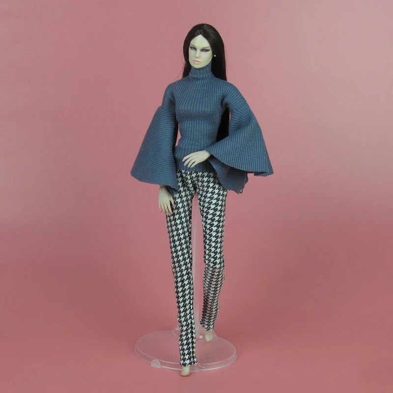 Одежда для кукол Blyth st 1/6 аксессуары bjd вязаные топы и клетчатые штаны ручной