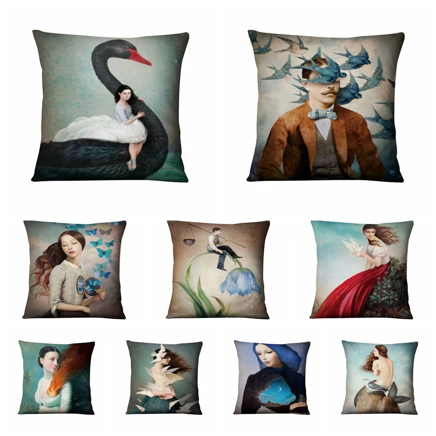 

Home Pillows Decoration Scandinavian Dreamland Printed Cushion Decorative Pillow Almofadas Decorativas Para Sofa Throw Pillow
