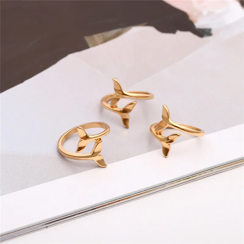 Free Shipping 1pc Creative Fish Tail Rings for Women Mermaid Dolphin Knuckle Ring Gift Jewelry | Украшения и аксессуары