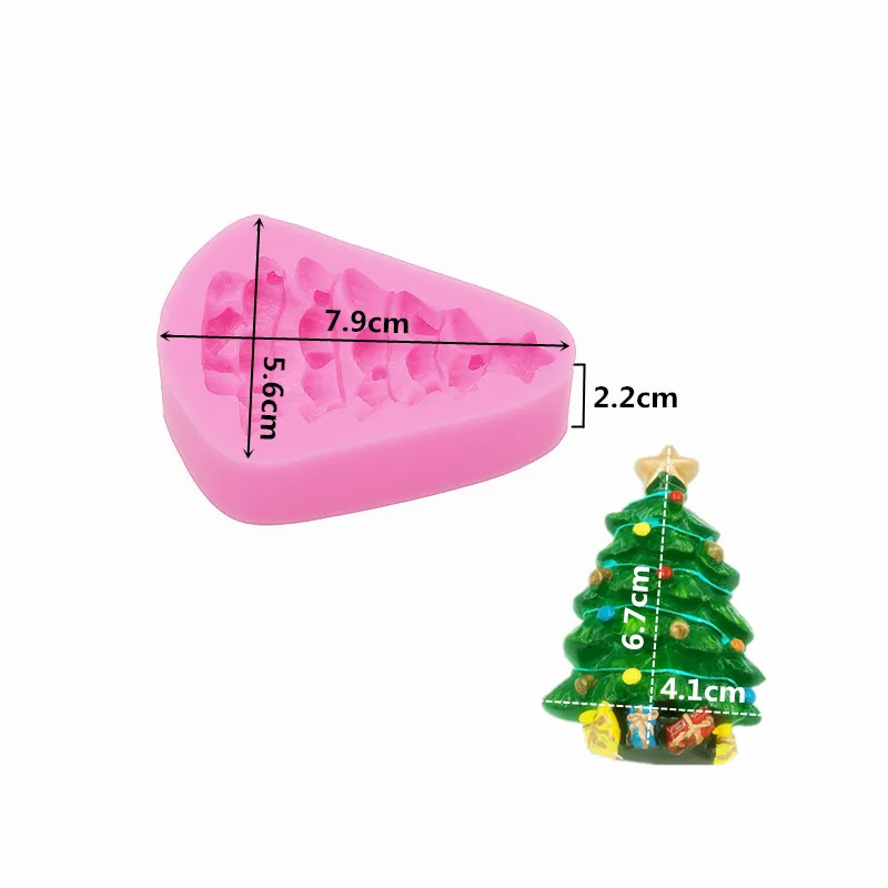 Pink Гаджеты 7 стилей Рождественская елка силиконовая форма Рождественская елка подарки силиконовая резина Гибкая пищевая безопасная Форма Смола, глина, форма - Цвет: Pink