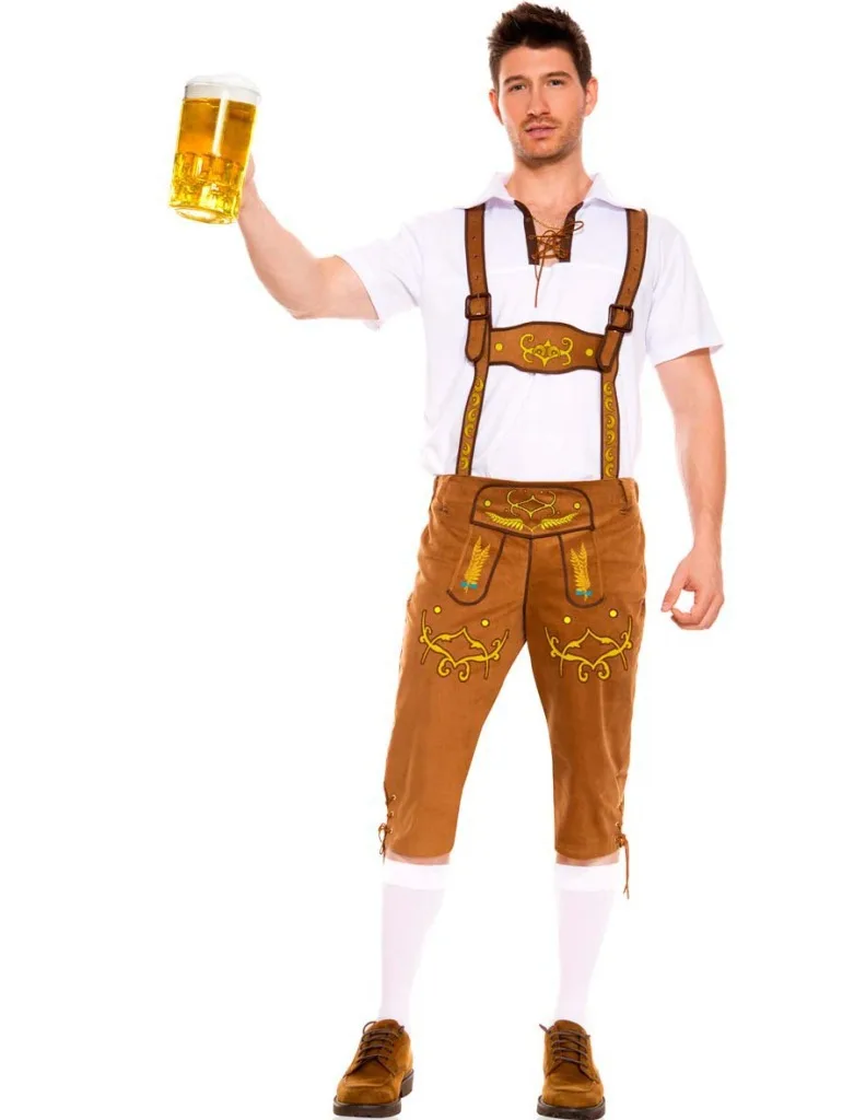 2017 Октоберфест костюм для мужчин Lederhosen баварского Октоберфеста праздничная