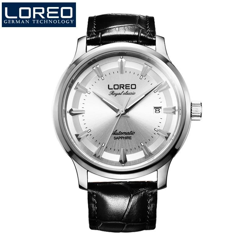 Loreo Классика Серебряный Натуральная сапфировое стекло Чайка механическое