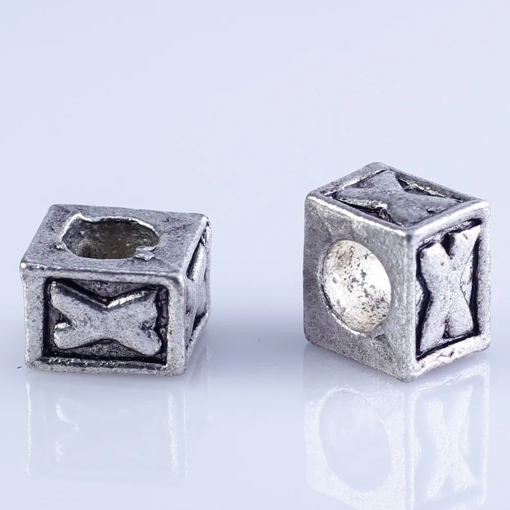 

30pcs Tibetan Silver Metal DIY beads big hole round beads fit for style European Bracelets