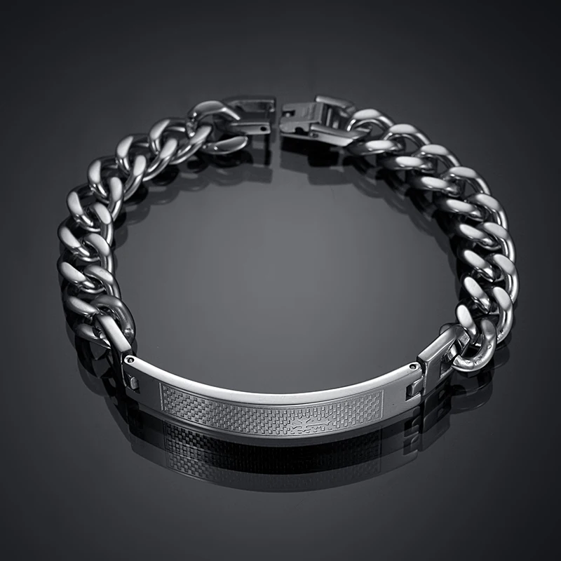 Браслет из нержавеющей стали в стиле панк 2017|snap button|biker bracelethand chain |