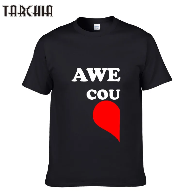 TARCHIA мужские футболки AWE COU Men'S с коротким рукавом и круглым вырезом летние топы