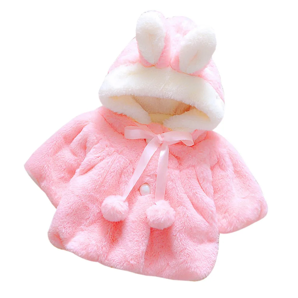 pink Мода г.; хлопковое пальто с капюшоном для маленьких девочек; сезон осень-зима; плащ; куртка; плотная теплая одежда; Прямая ; sep21 - Цвет: pink
