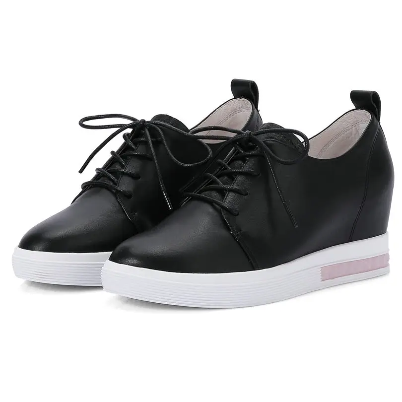 2019 кроссовки Туфли-оксфорды на платформе женские туфли-лодочки из натуральной