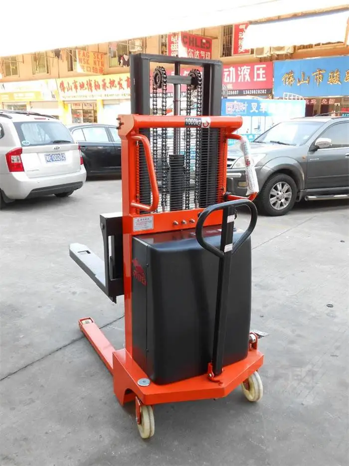 Высота подъема 3 м полуэлектрический штабелер грузоподъемностью 1000 кг поставка