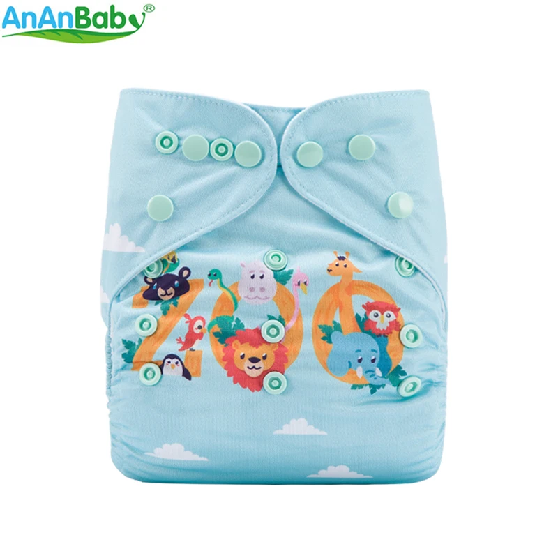 Детский тканевый подгузник Ananbaby 2018 водонепроницаемый детский моющийся