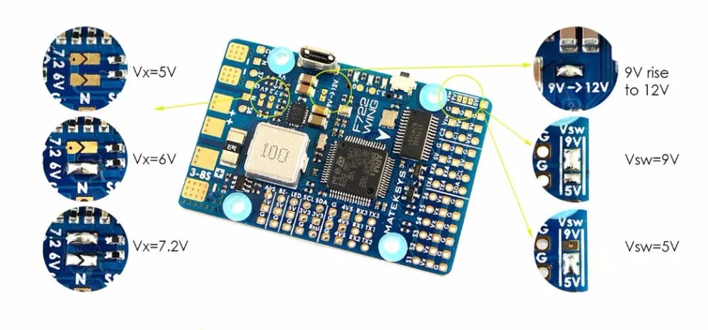 Matek System F722-WING игровые джойстики STM32F722RET6 со встроенным серверный компьютером с