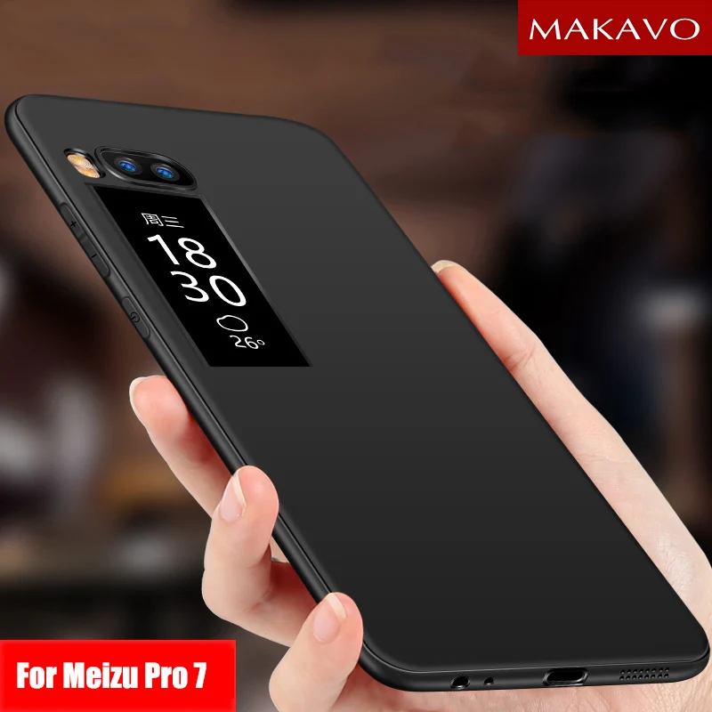 MAKAVO Cover For Meizu Pro 7 Case 360 Full Protection Soft Silicone Matte Housing Pro7 Plus Phone Cases |