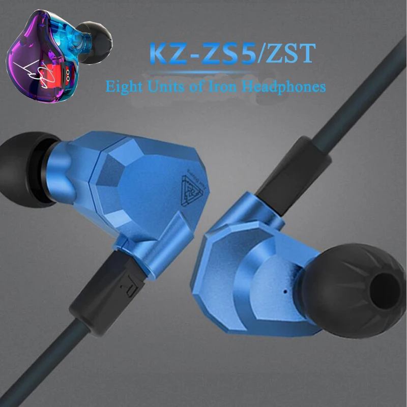 KZ ZS5/Знч 2DD + 2BA Гибридный в ухо наушник Hi-Fi DJ монитор Кроссовки Спортивная Шум
