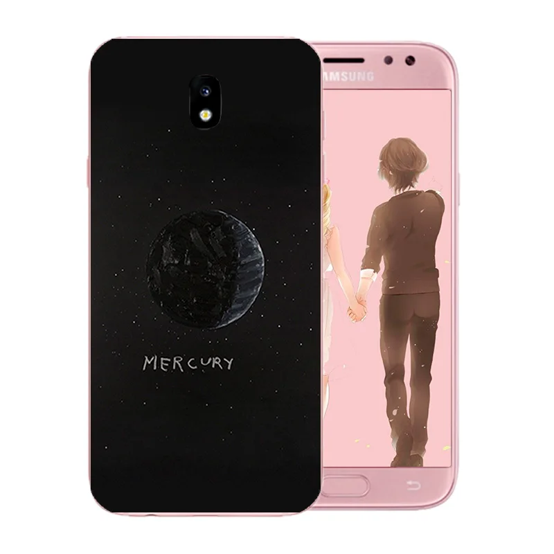 For Galaxy J7 2017 Phone Cases Soft TPU Space Moon Pattern Funda for EU J730 730 J730F/DS J730FM/DS SM-J730FM Matte Shell |