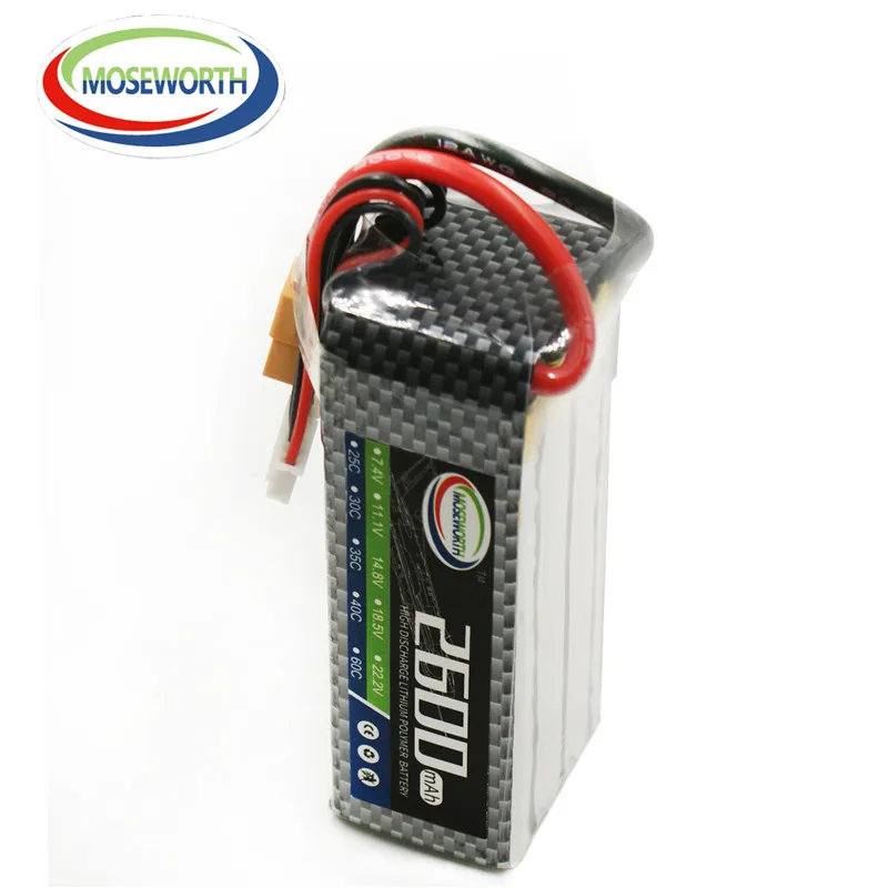 Аккумулятор LiPo 6S 22 2 в 2600 мАч 35C RC для вертолета автомобиля лодки танка дрона
