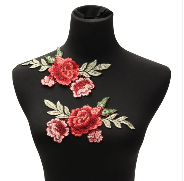 Новинка 2 шт. вышитая Роза нашивка аппликация для сумки джинсов платья ремесла |