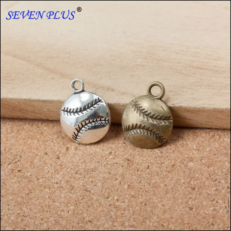 Hohe Qualität 50 Teile/los 18mm * 14mm Sport Baseball Bronze Metall Baseball Softball Charms Sport Charme Für Schmuck, der