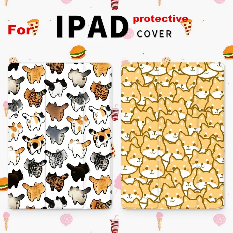 Чехол книжка с кошкой и собачкой чехол для планшета iPad 9 7 2017 11 air 10 5 2 12 2020 Air2 Mini23 4