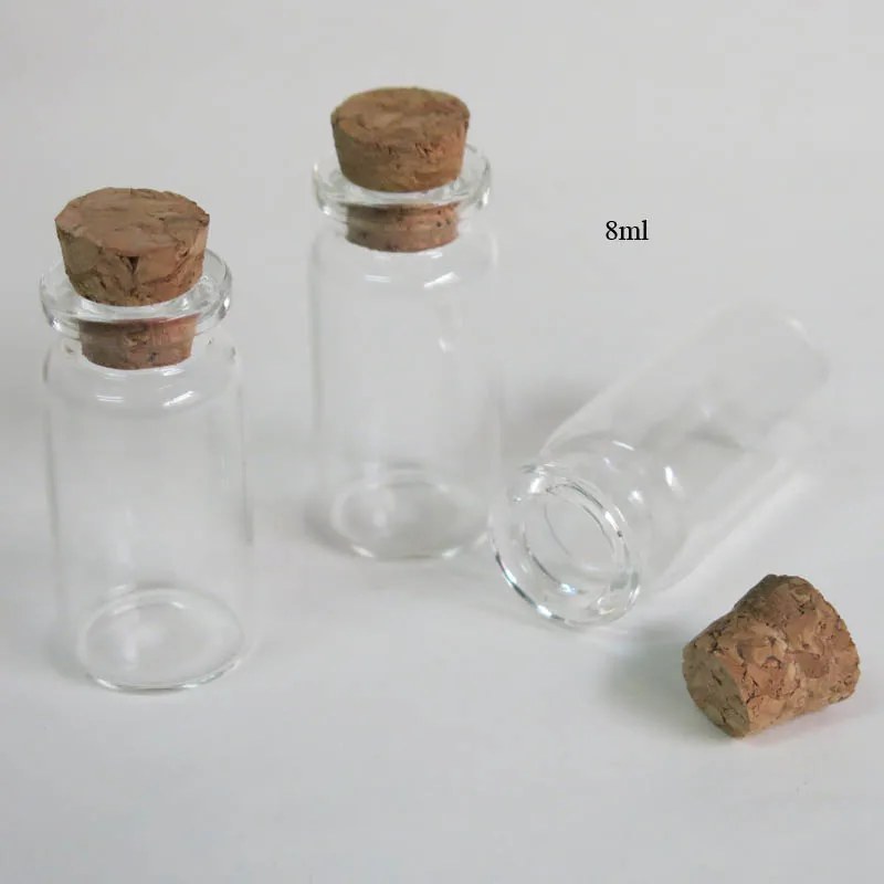 

1000 x 8ml Clear Empty Glass Bottle With Cork, 22*45*12.5mm Cork Stopper Sample Glass Vials Small Corked Bottle Storage Bottles