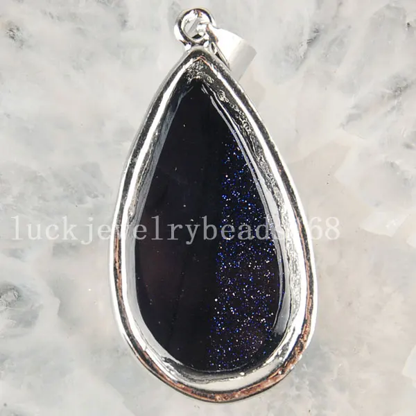 Free Shipping Women Fashion Jewelry 18x35mm Blue Goldstone Teardrop Pendant Bead 1pcs C3213|teardrop pendant|f pendantblue goldstone |