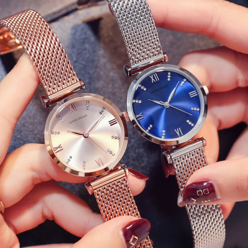 

Mesh Strap Women Watches Diamond Ladies Fashion Watch for women top Luxury brand quartz wristwatches clock zegarek damski 2018