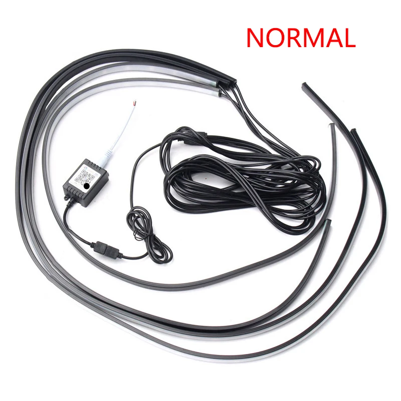 Car LED Flowing Streamer RGB Underglow Underbody IP68 Waterproof Car Styling Tube Underbody System Remote Control Neon Lamp