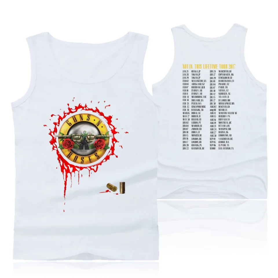 GUNS N ROSES, панковские майки для фитнеса, майка без рукавов, летняя майка, майка для спортзала, Мужская одежда для бодибилдинга, ружья и розы