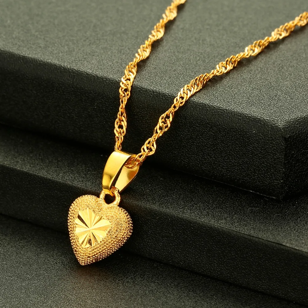 CHENGXUN Золотой резной сердце Цепочки и ожерелья Для мужчин Jewelry Подвеска женщин