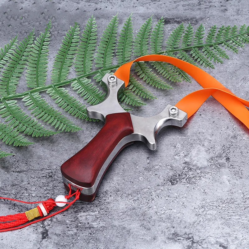 

Powerful Slingshot Slingshot Hunting Titanium African Red Tan Handle with Rubber Band Sight Outdoor Shooting Game