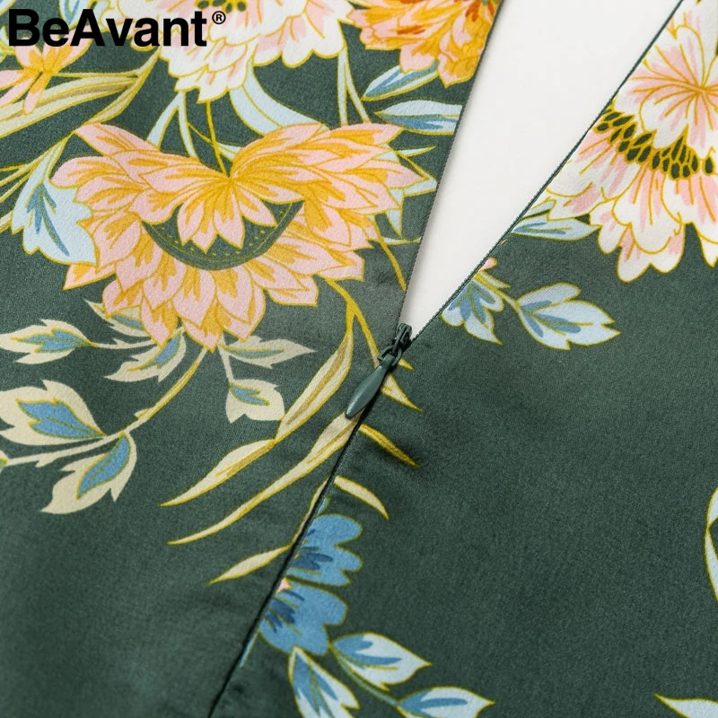 Женское плиссированное платье BeAvant винтажное с цветочным принтом и поясом на