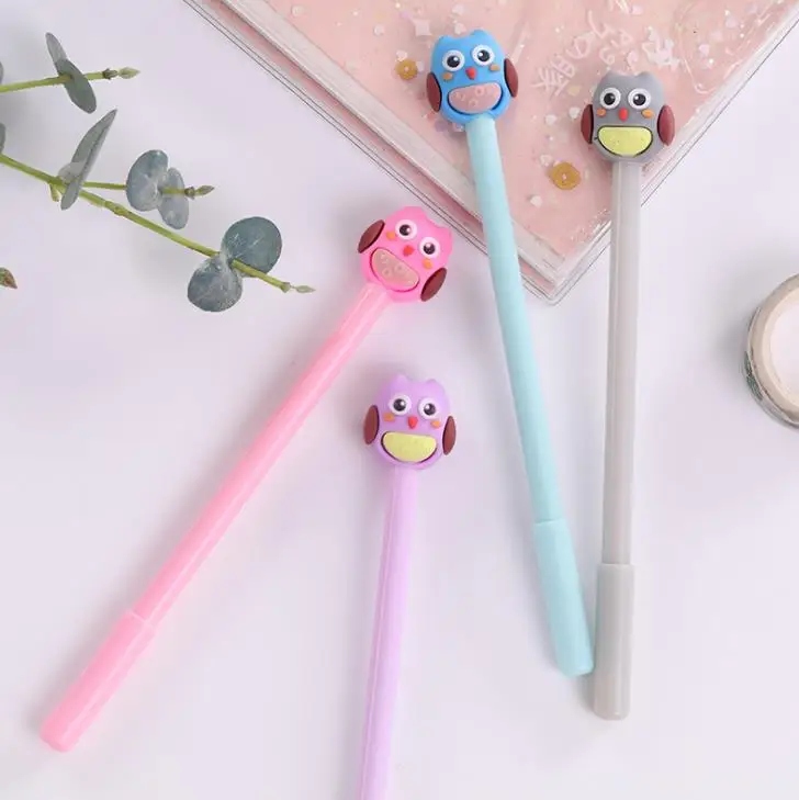 4 шт./компл. Kawaii 0,5 мм Красочные банные халаты в виде животных для маленьких Сова гелевые ручки милые корейские канцелярские подарки студент письменный стол/ручки для подписи питания
