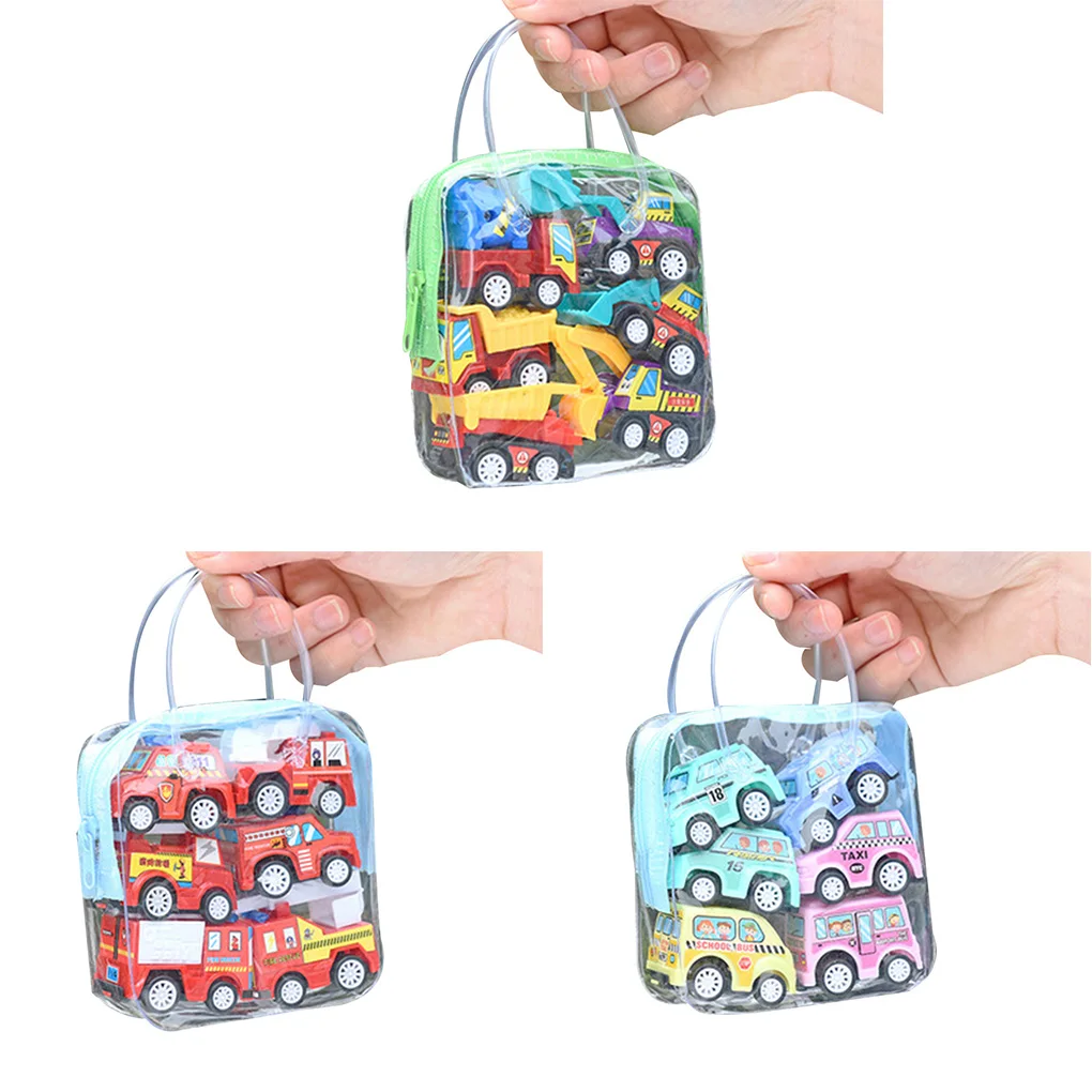 6 шт. автомобильные игрушки мобильная техника строительный автомобиль пожарная