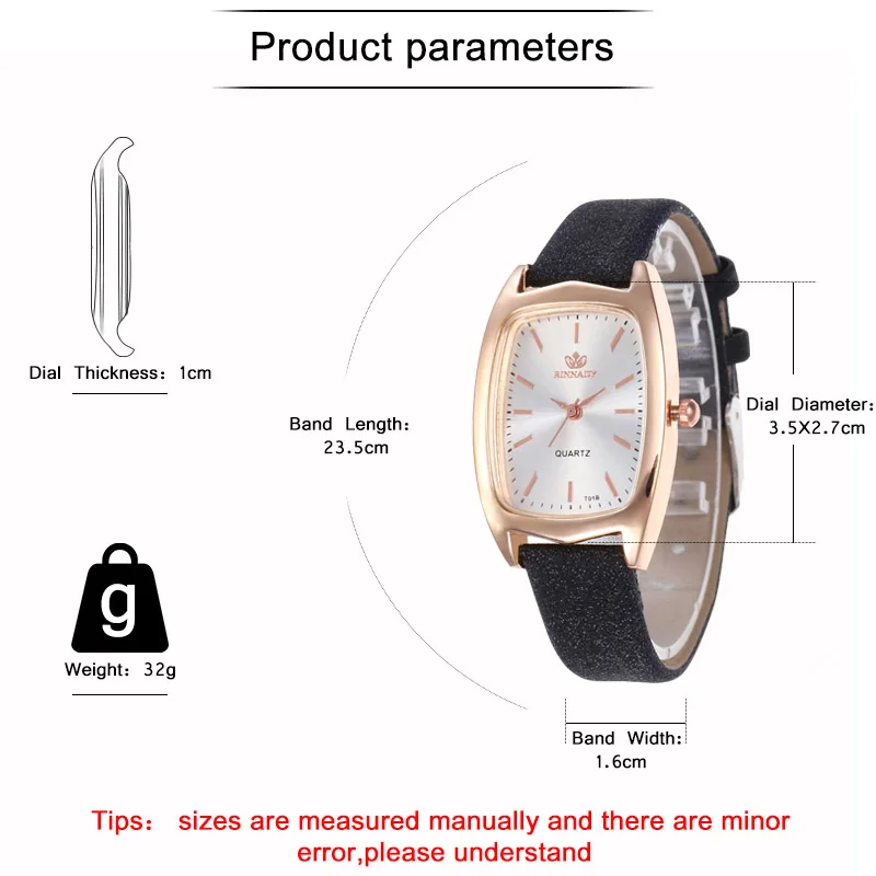 WJ-8552 Brand Leather Watch Luxury Classic Wrist Watch Fashion Casual Rectangular Quartz Wristwatch Clock Women Unisex Watches