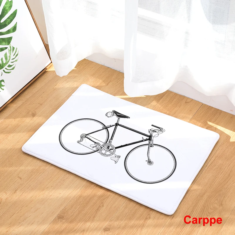 2018 New fashion home decor Anti-Slip Carpets Bicycle Print Mats Bathroom Floor Kitchen Rugs 40x60or50x80cm | Дом и сад