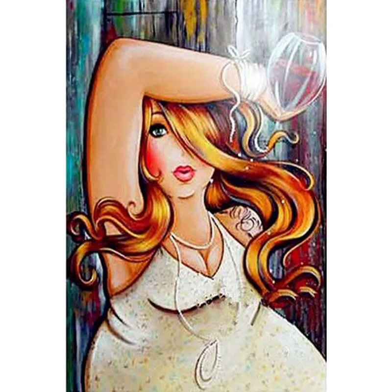 100% 5D diy Daimond Painting 3D beauty woman diamond painting rhinestones embroidery &quotColor painting&quot TF2030 | Дом и сад