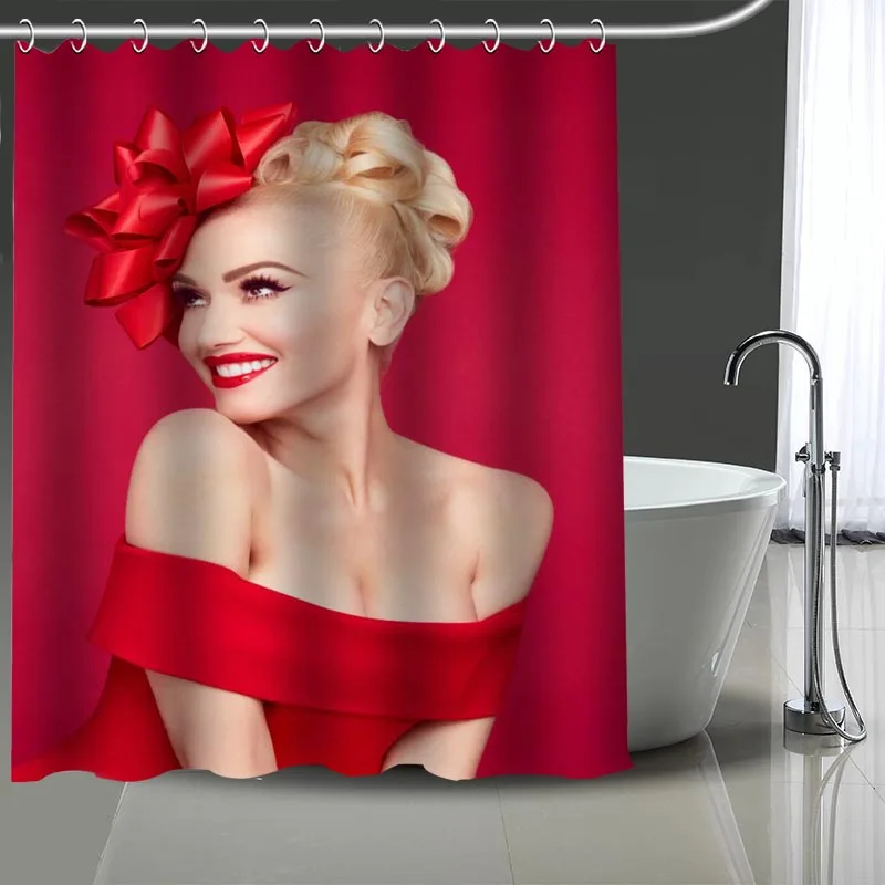 Занавеска для душа Gwen Stefani с принтом водонепроницаемая моющаяся шторка из