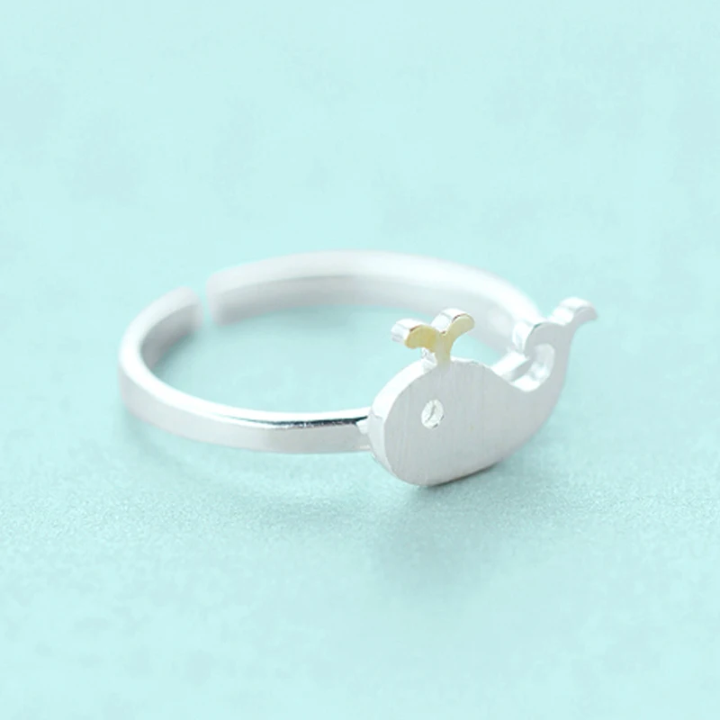 Женское Открытое кольцо с серебристым и серым Китом|fine jewelry|ring ringrings for women |