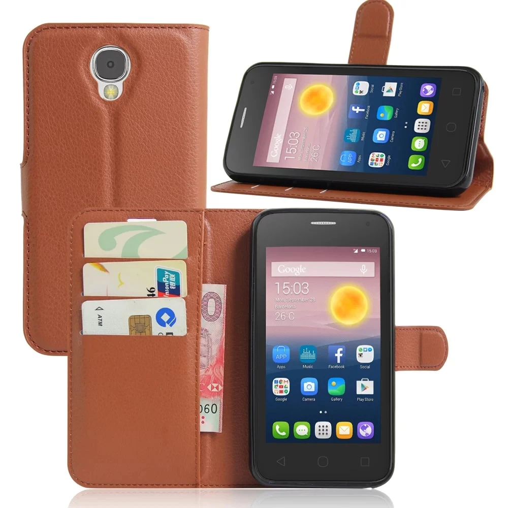 Для Fundas Alcatel Pixi 4 5010D Чехол кошелек чехол для телефона из искусственной кожи One Touch 5
