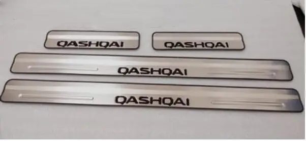 Внешний нержавеющая сталь Накладка порога автомобиля аксессуары для Nissan Qashqai J10 2007 2008 2009 2010 2011 2012 2013 - Цвет: Черный