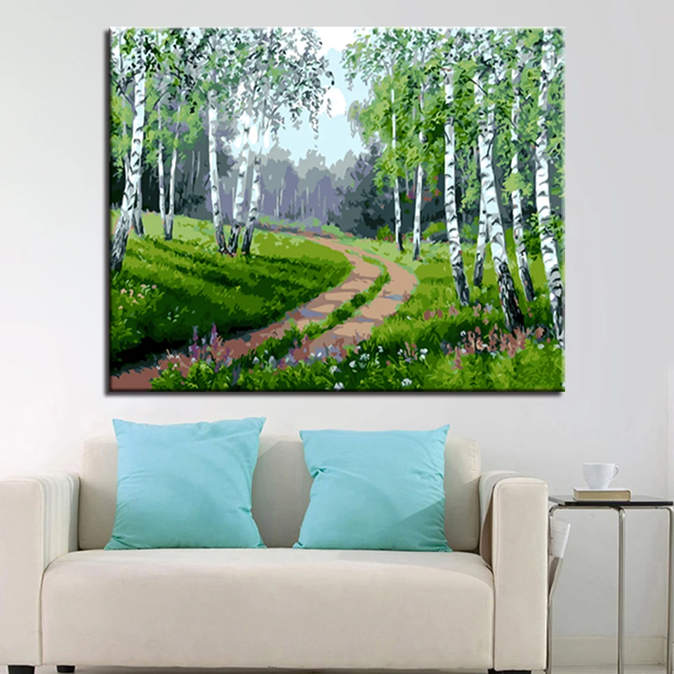 Картина по номеру DIY цифровая картина маслом наборы Раскрашивание рисунок лес