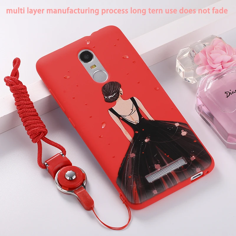 Милый мультфильм чехол для Xiaomi Redmi не 3 матовый мягкий силиконовый красный