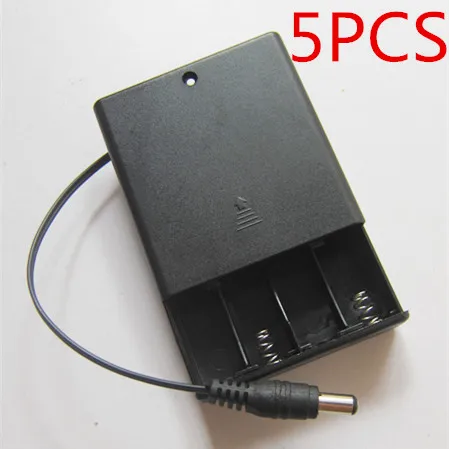 5 шт. лента AA * 4 с переключателем крышки головка постоянного тока 2 1*5 чехол для