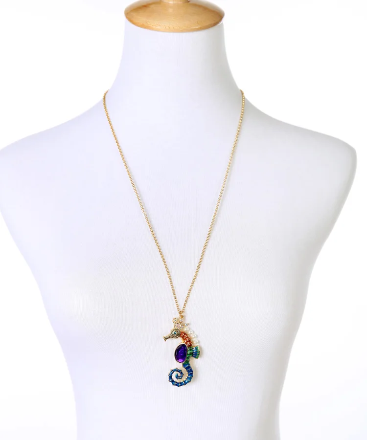 AB-xl01138a /sweet girl jewelry / seahorse pendant long necklace | Украшения и аксессуары