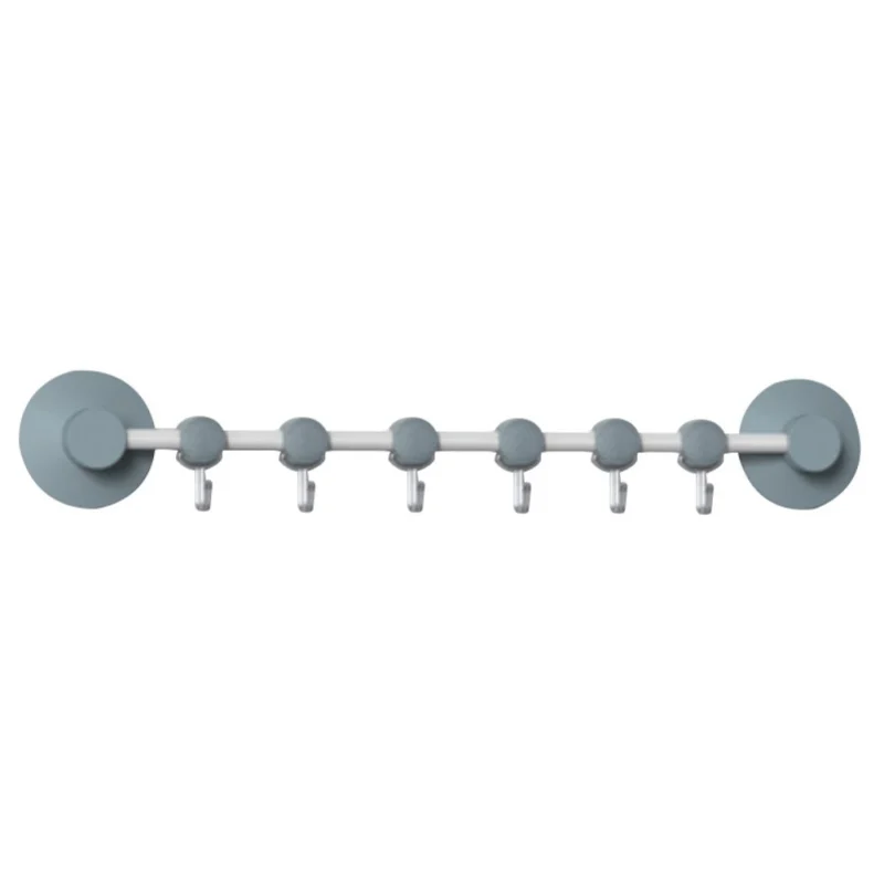 Dark gray blue Настенная вешалка для ванной комнаты, многофункциональная вешалка для полотенец, настенный подвесной органайзер, щетка, кухонная метла, вешалка, крючки - Цвет: Dark gray blue