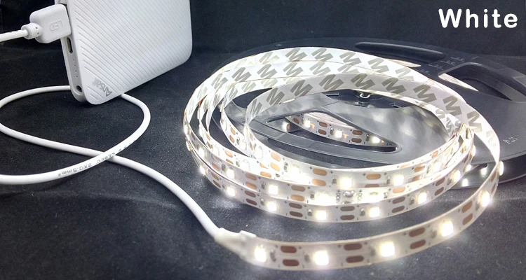 Светодиодная лента 1 м 2 usb ha condotto la luce di striscia 5 в 3528 smd rgb caldo/bianco freddo flessibile tv sfondo