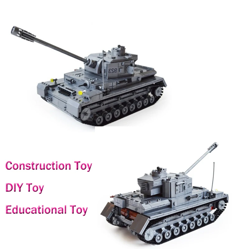 LWKO 1193 шт Строительные блоки большой Panzer IV F2 совместим с Legoe танк модели кирпичи